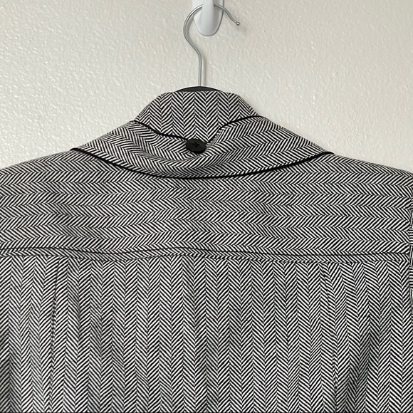 NWT Banana Republic Herringbone Removeable Tie Neck Jacket Wool Blend Gray Sz 8 - Picture 11 of 16